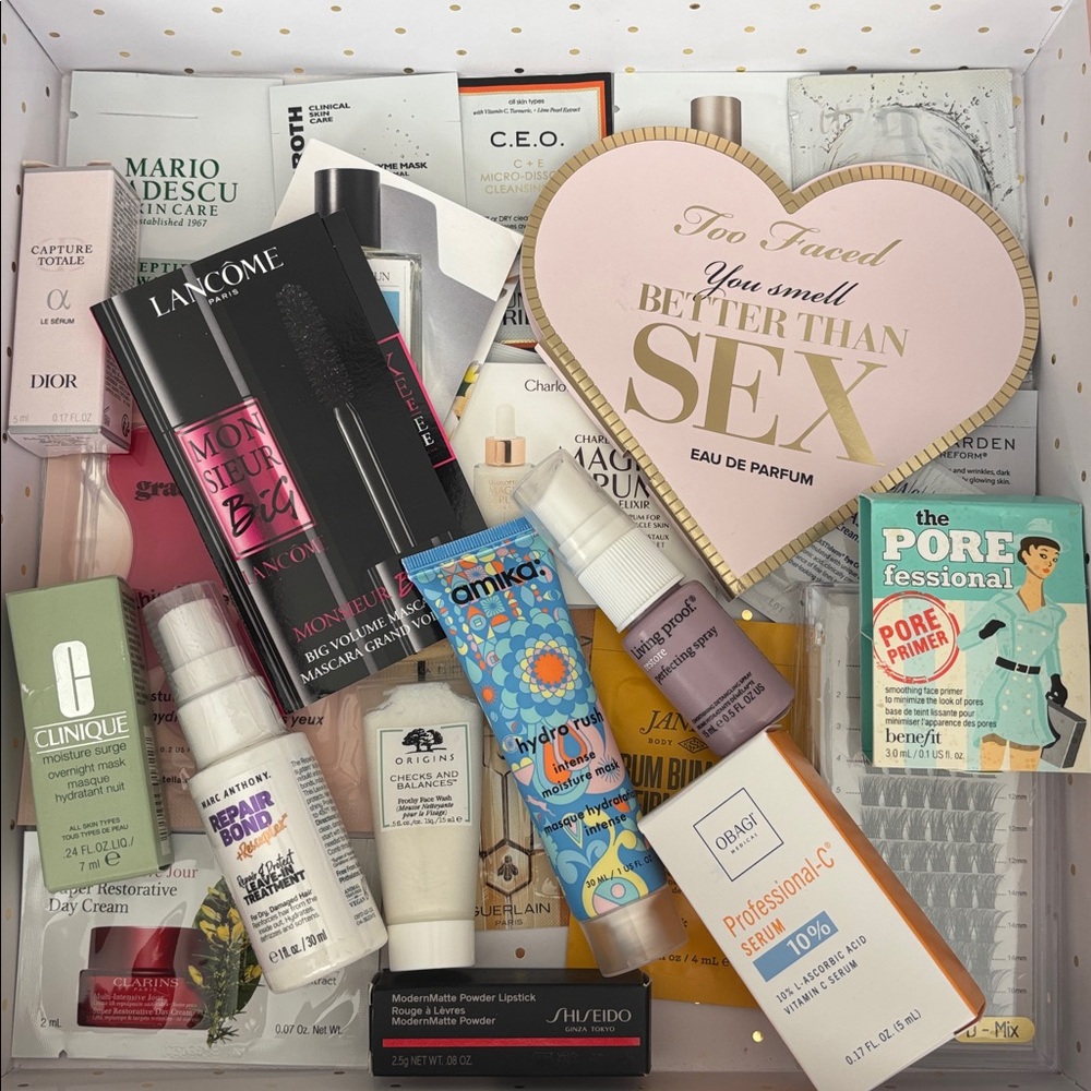 Luxury Beauty Sample Mega Bundle ✨ Dior, Lancôme, Too Faced, Obagi, Shiseido